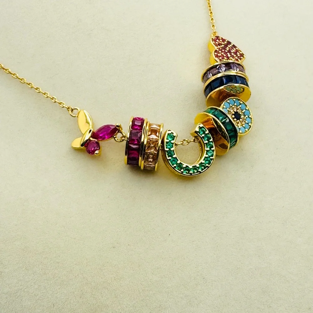 KATE SPADE 🌈 Rainbow Joy Charm Necklace NWT W/ Dust Bag - Picture 6 of 7